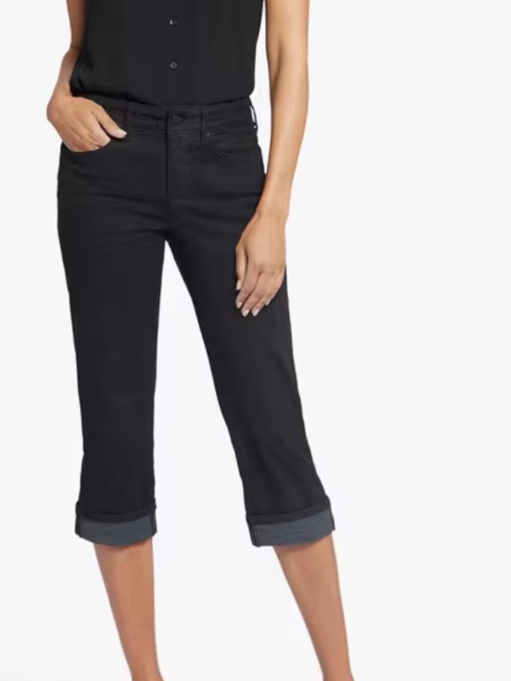 NYDJ Marilyn Straight Leg Capri Jeans – Black – Size 2 (NWT)